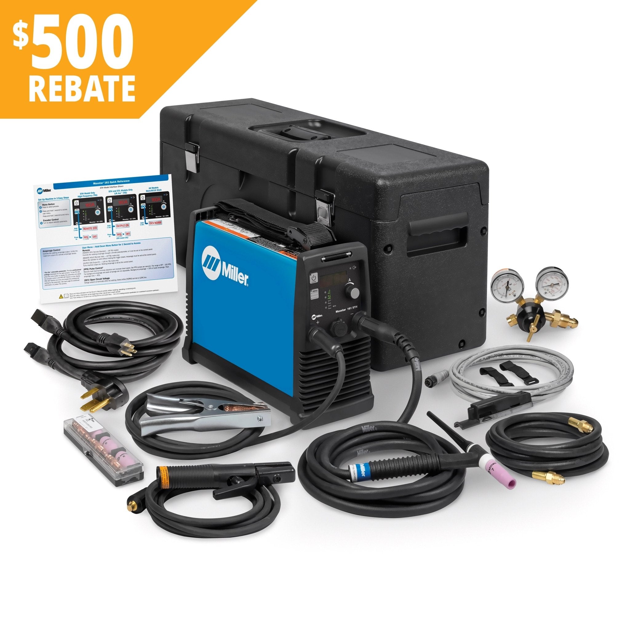 Miller Maxstar 161 STH 120 - 240 V, X - Case Fingertip Contractor Package 907711001 - Atlas Welding Supply