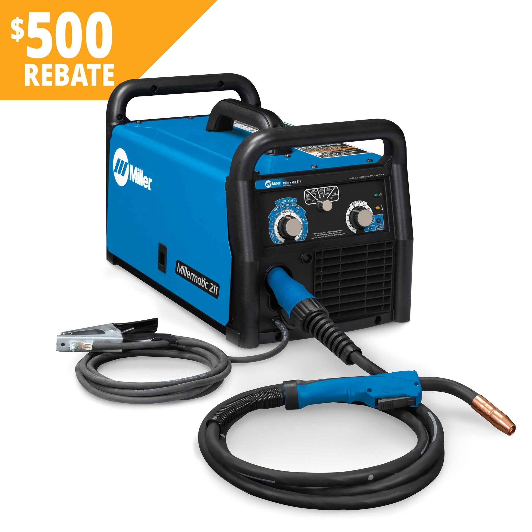 Miller Millermatic 211 MIG Welder with Advanced Auto - Set 907614 - Atlas Welding Supply