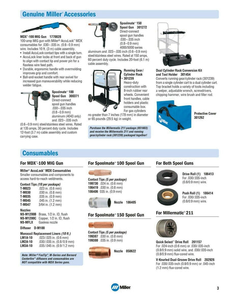 Miller Millermatic 211 MIG Welder with Advanced Auto - Set 907614 - Atlas Welding Supply