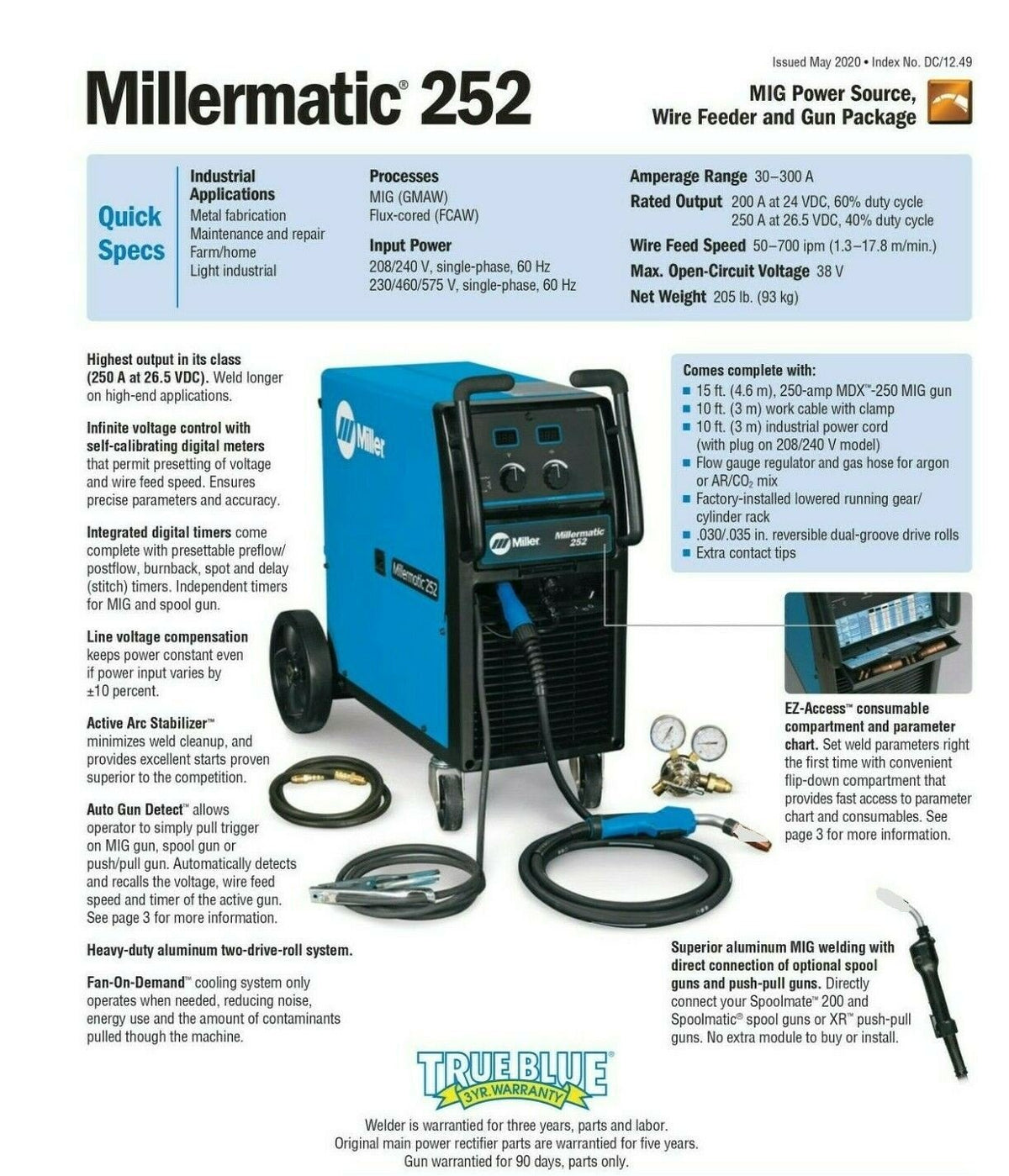 Miller Millermatic 252 MIG Welder 230/460/575V - 907322 - Atlas Welding Supply