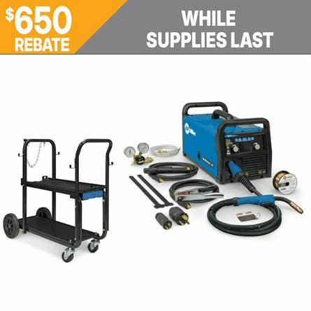 Miller Multimatic 215 Auto - Set Multiprocess Welder 907693 With Cart - Atlas Welding Supply