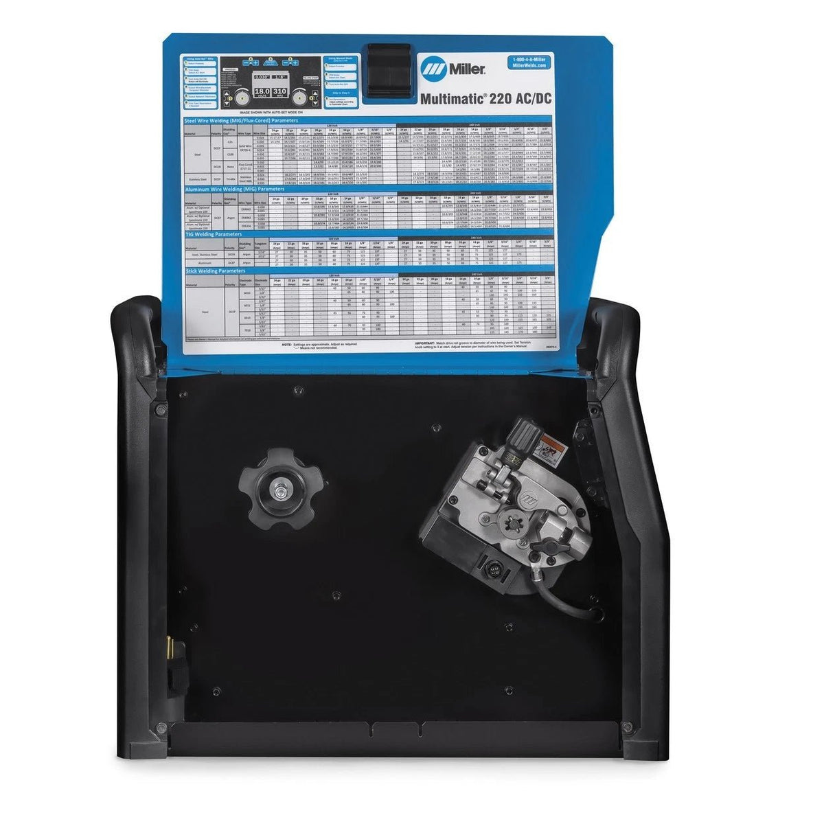 Miller Multimatic 220 AC/DC w/ Dual Cylinder Cart & Wireless Foot Pedal 951000104 - Atlas Welding Supply