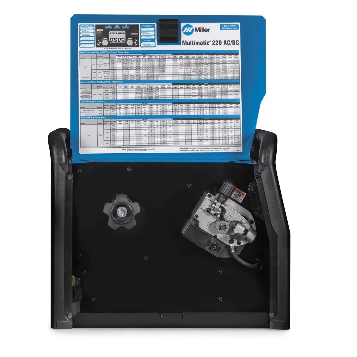 Miller Multimatic 220 AC/DC w/ Dual Cylinder Cart & Wireless Foot Pedal 951000104 - Atlas Welding Supply