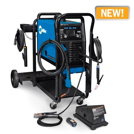 Miller Multimatic 220 AC/DC w/ Dual Cylinder Cart & Wireless Foot Pedal 951000104 - Atlas Welding Supply