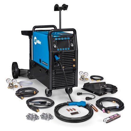 Miller Multimatic 255 Multiprocess Welder w/ EZ - Latch Dual Cylinder Cart TIG Kit 208 - 575V 951768 - Atlas Welding Supply