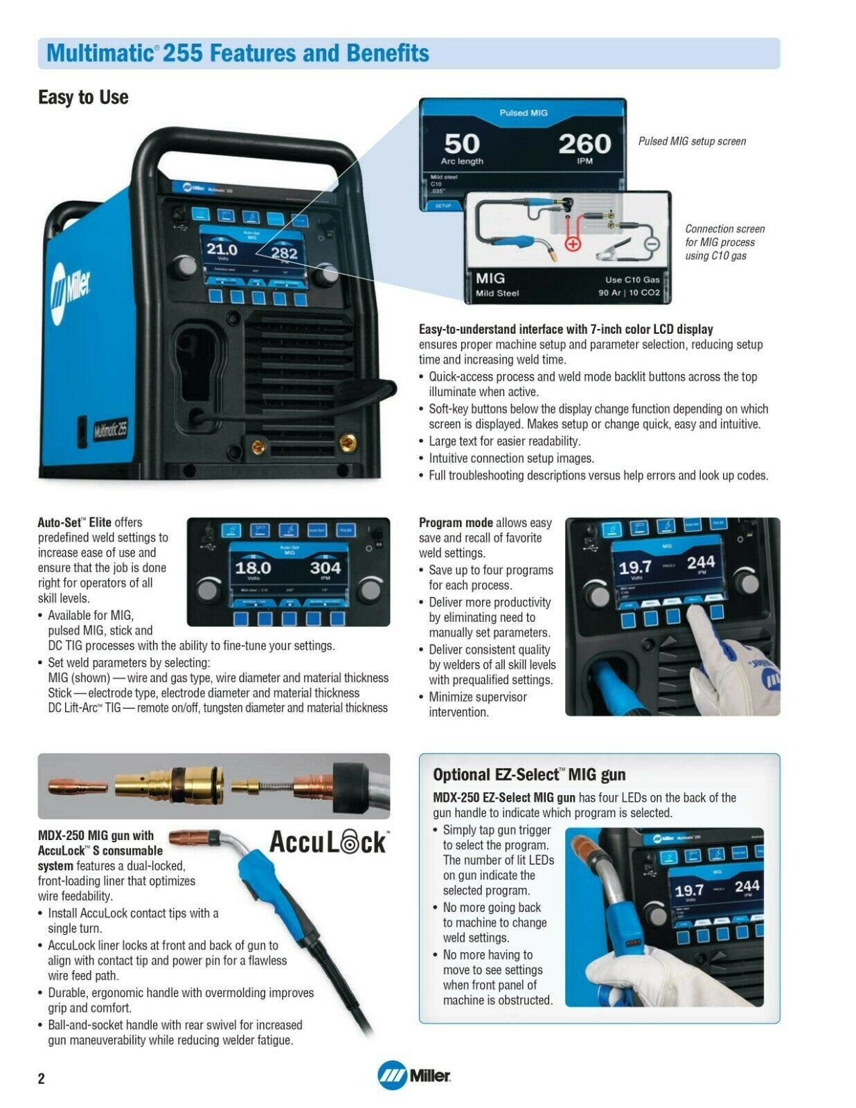 Miller Multimatic 255 Pulsed Multiprocess Welder (208 - 575V) 907728 - Atlas Welding Supply