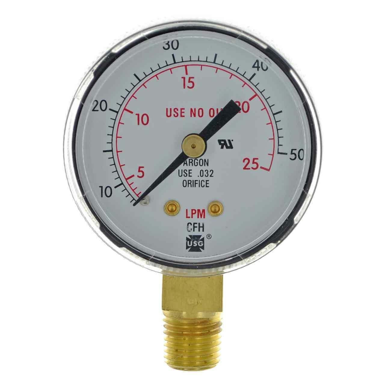 Miller Smith GA136 - 03 2" 50 CFM / 25 LPM Replacement Gauge - Atlas Welding Supply