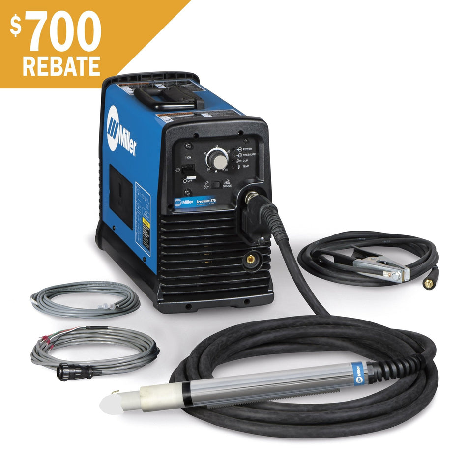 Miller Spectrum 875 Plasma Cutter XT60 Long - Body Torch with 25 - ft. Cable 907583002 - Atlas Welding Supply