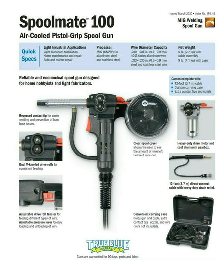 Miller Spoolmate 100 Spool Gun 300371 For Millermatic 140, MM180, MM211 - Miller300371