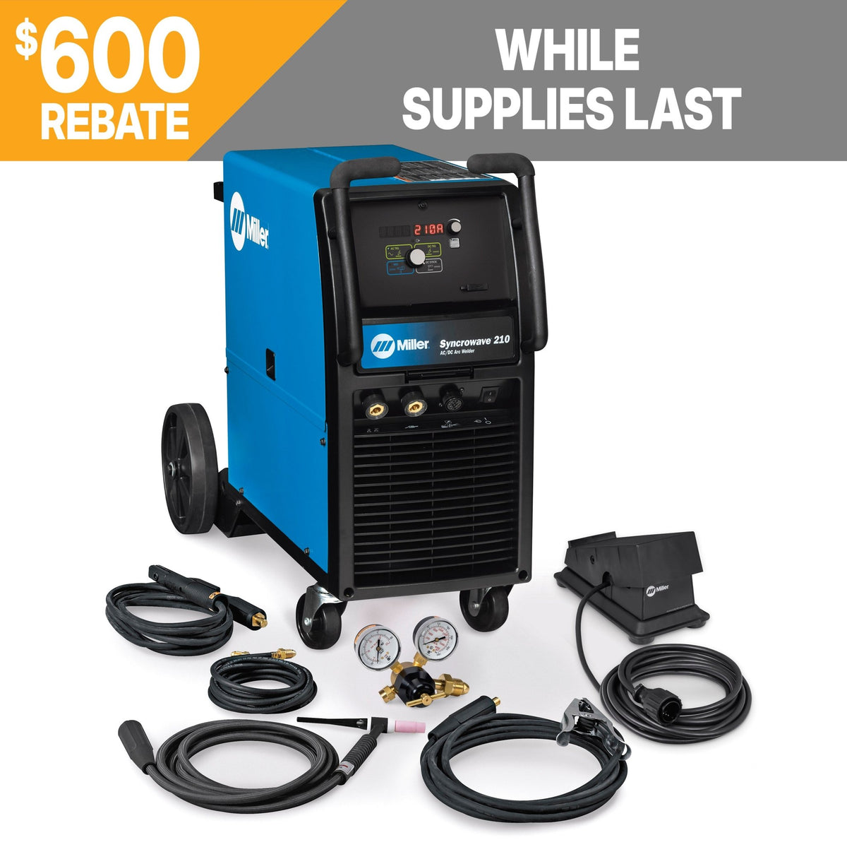 Miller Syncrowave 210 Tig & Stick Welder 907596 - Atlas Welding Supply
