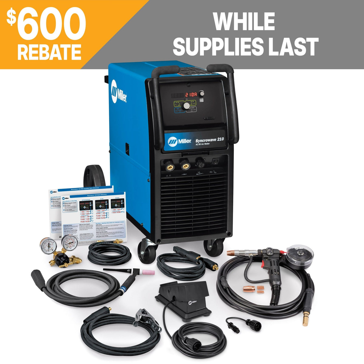 Miller Syncrowave 210 Welder AUTO - LINE 120 - 240 TIG/MIG PKG 951684 - Atlas Welding Supply