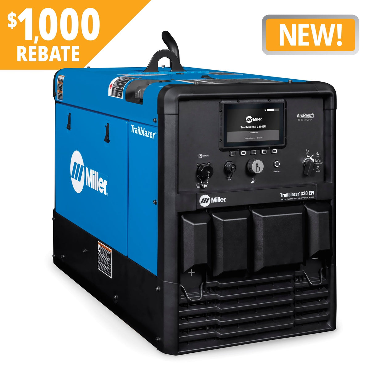 Miller Trailblazer 330 EFI Welder (Kohler) w/Excel Power 907832001 - Atlas Welding Supply