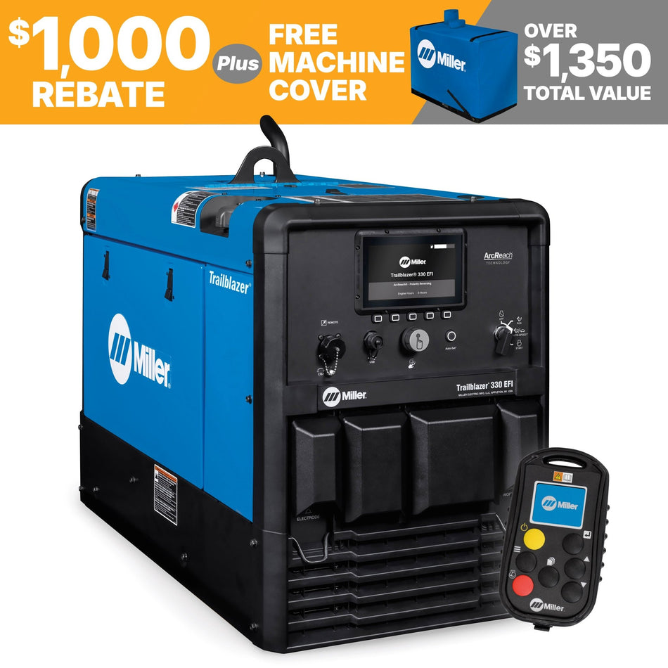 Miller Trailblazer 330 (Kohler) EFI w/Excel Power, Polarity Reverse 907832006 - Atlas Welding Supply