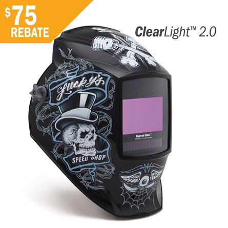 Miller Welding Helmet Digital Elite Lucky's Speed Shop Auto Darkening 289756 - Atlas Welding Supply