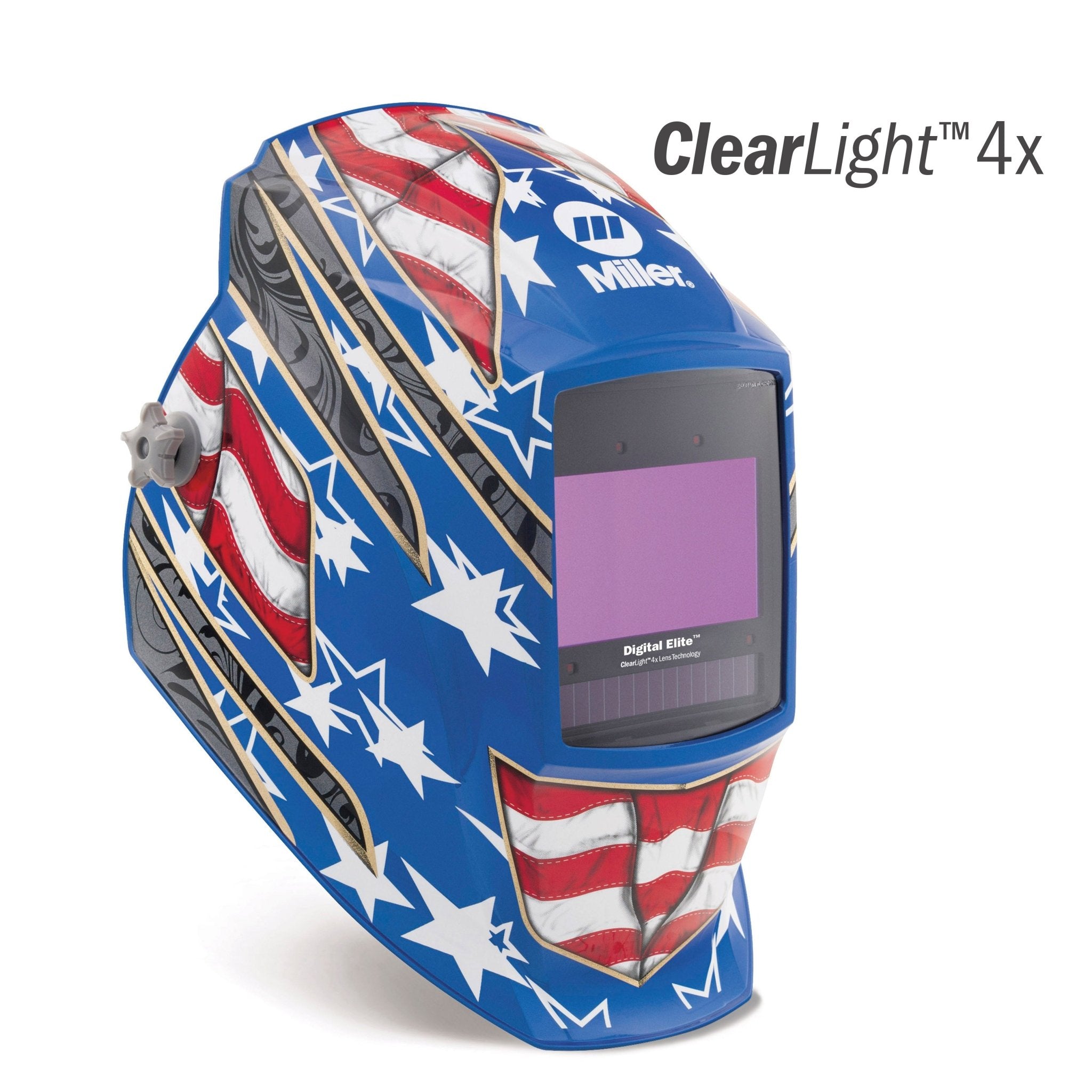 Miller Welding Helmet Digital Elite, Stars & Stripes III ClearLight 4X 296770 - Atlas Welding Supply