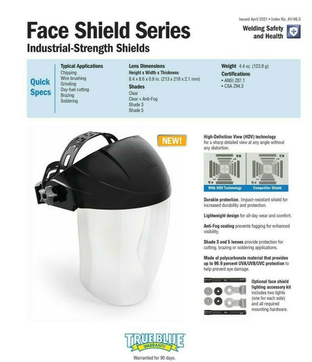 Miller Welding Safety Face Shield Clear Anti - Fog 288274 - Atlas Welding Supply