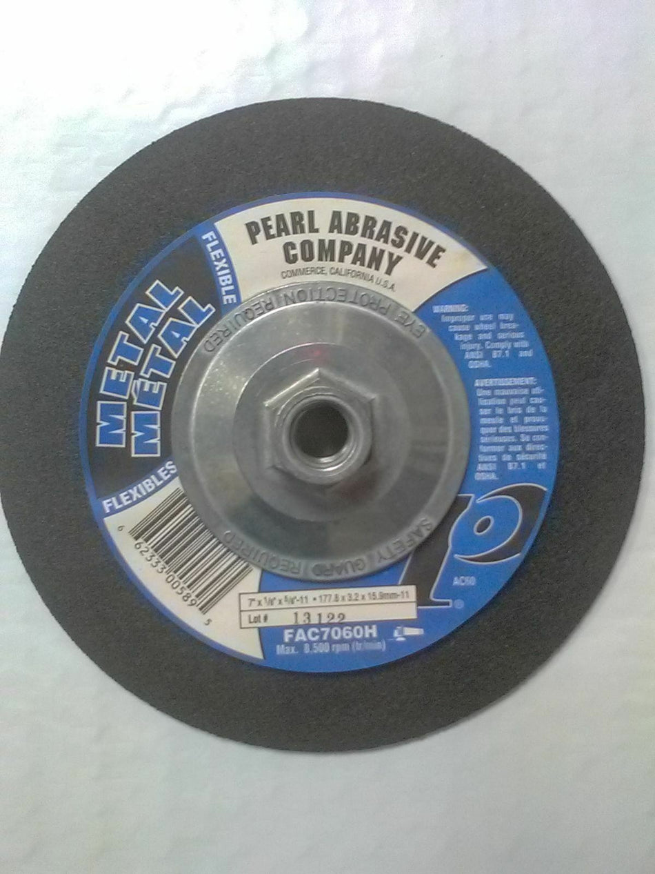 Pearl Abrasives 7 x 1/8 x 5/8 - 11 - 177.8 x3.2 x 15.9mm - 11 (New Old Stock) - Atlas Welding Supply