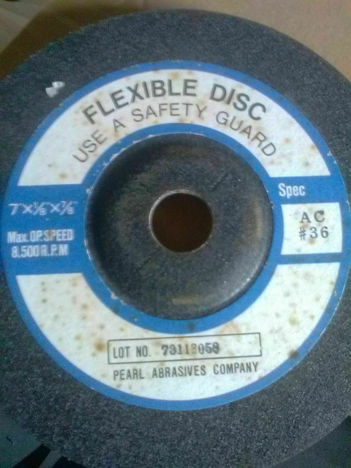 Pearl Abrasives Flexible Disc AC - 36 7x1/8 7/8 (new old stock) - Atlas Welding Supply