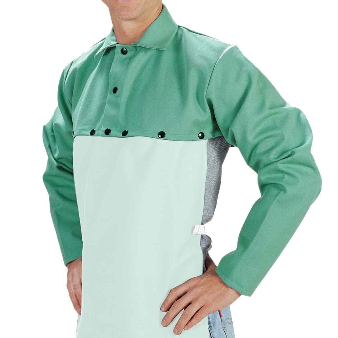 Tillman 6221L 9 oz. Green Westex Cotton Cape Sleeves - Atlas Welding Supply