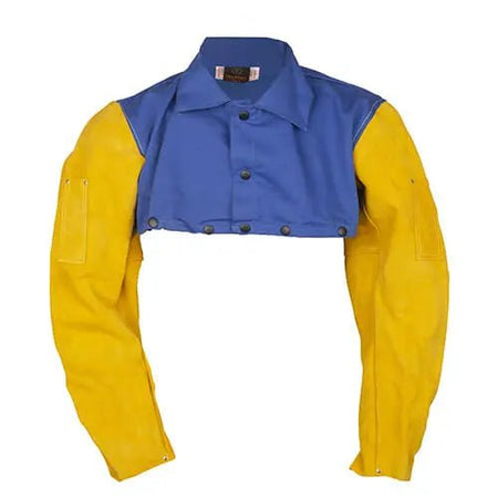 Tillman 9221XL 9 oz. Blue Cotton/Leather Cape Sleeve X - Large - Atlas Welding Supply