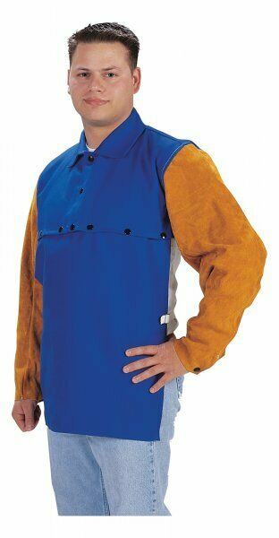 Tillman 9221XL 9 oz. Blue Cotton/Leather Cape Sleeve X - Large - Atlas Welding Supply