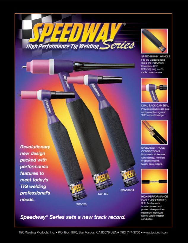 Weldtec Speedway SW - 320 - 25DX Deluxe TIG Torch Kit 25' Braided - Atlas Welding Supply