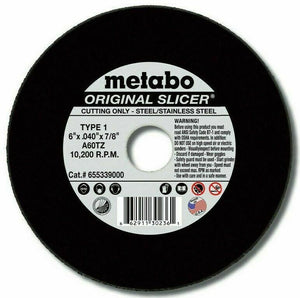 Metabo ORIGINAL SLICER 6" X .045" X 7/8", TYPE 27, A60TZ (655347000) 50 pack