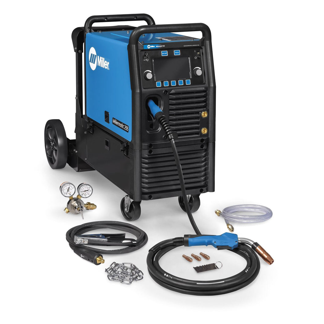 Miller 951766 Millermatic 255 MIG/Pulsed MIG Welder w/ EZ-Latch Running Gear