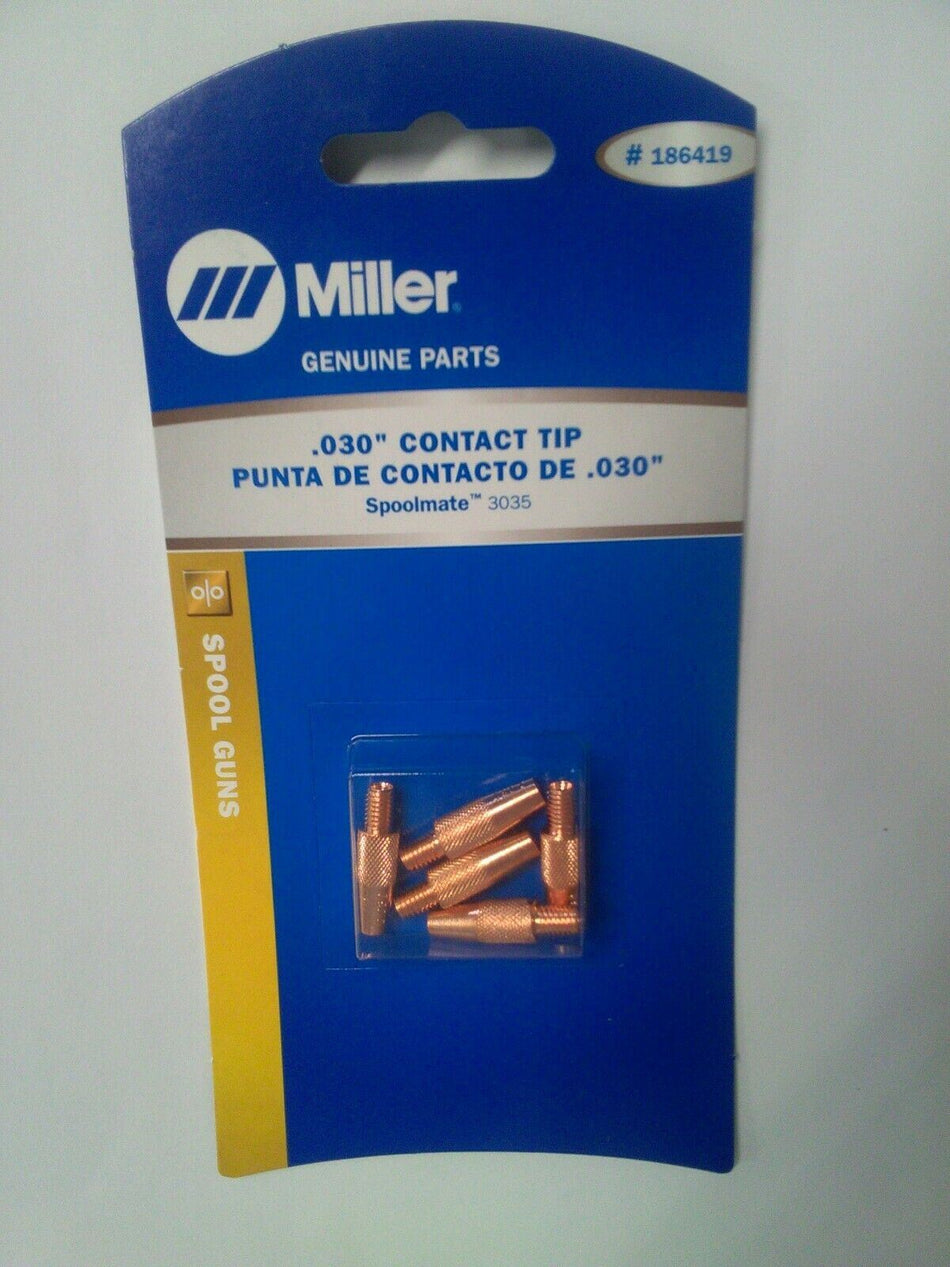 Miller 186419 Contact Tip .030 M5 X .8MM Thread (5 tips)