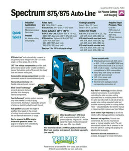 Miller Spectrum 875 w/20' Torch Auto-Line Plasma Cutter 907584
