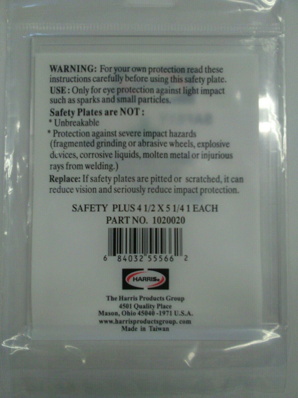 Harris Safety Welding Protective Clear Lens 4-1/2 X 5-1/4  1020020