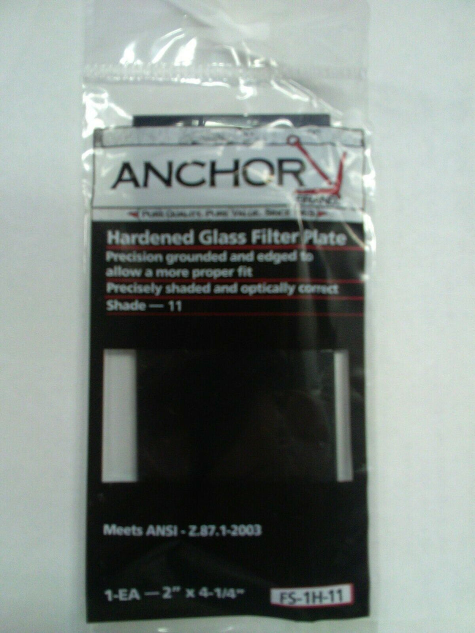 Anchor Welding Hardened Glass Filter Lens Plate Shade 11, 2 x 4-1/4 , FS-1H-11