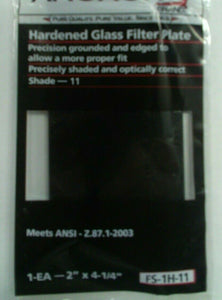 Anchor Welding Hardened Glass Filter Lens Plate Shade 11, 2 x 4-1/4 , FS-1H-11