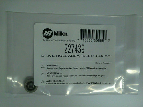 Miller 227439 Drive Roll Assembly Idler .645 OD